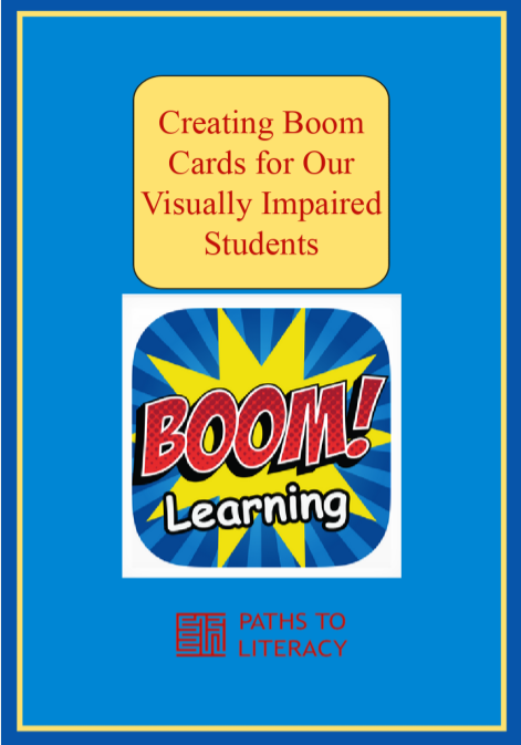 Creating Boom Cards title with App logo that has an exploding BOOM 