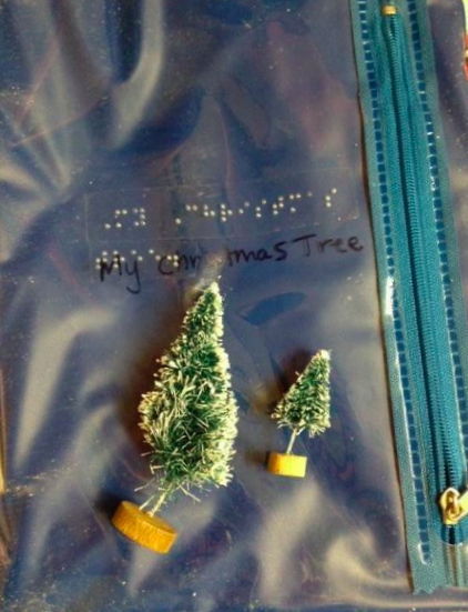 Miniature Christmas tree in zipper pouch