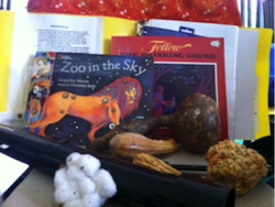Kit includes telescope, ladle, gourds, and a cotton boll