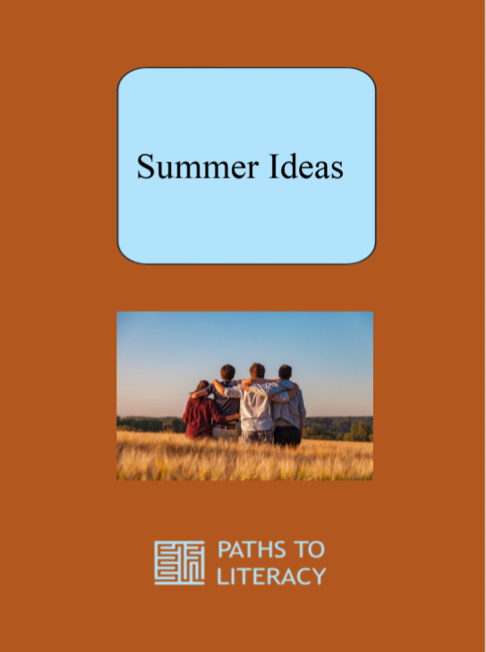 Summer Ideas title with a picture of teens facing forward with arms on eachothers' sholders in an open field