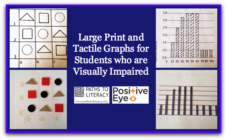 Tactile and large print graphs collage