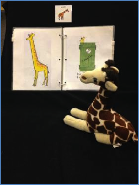 "dear zoo" book and stuffed animals