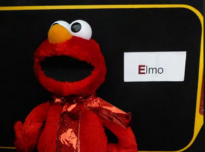 elmo with name in print