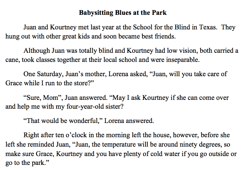 clip from "babysitting blues at the park"