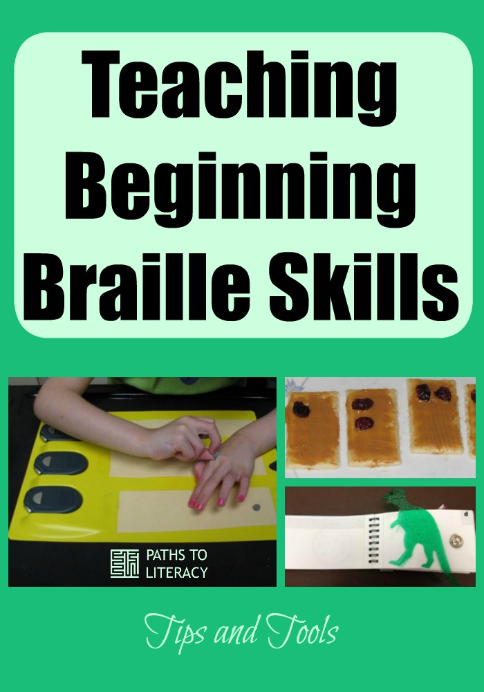 Collage of beginning braille skills
