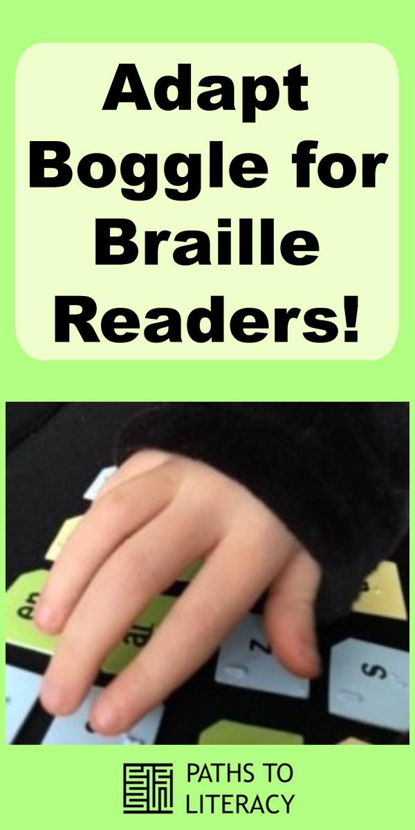 Collage of adapting Boggle for braille users