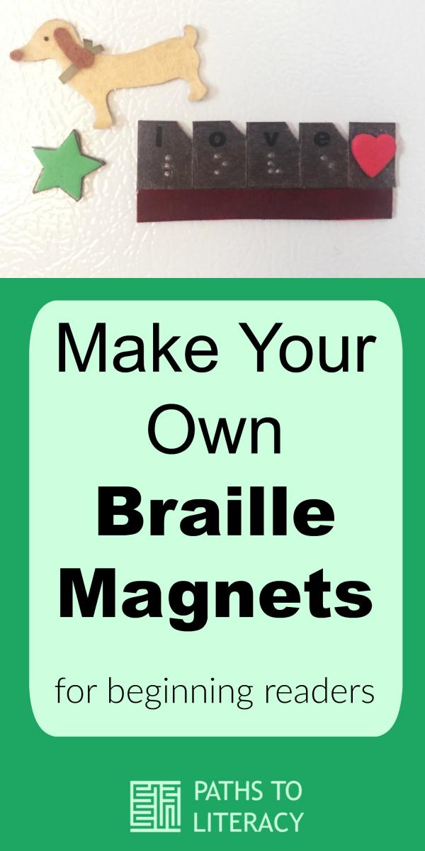 Collage of creating braille magnets