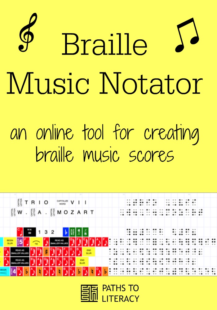 Collage of braille music notator