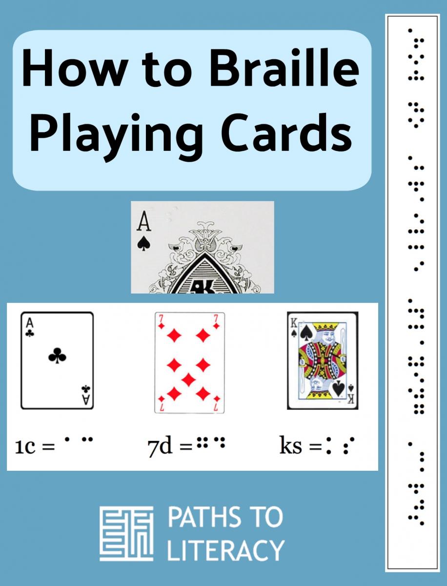 Collage of how to braille playing cards