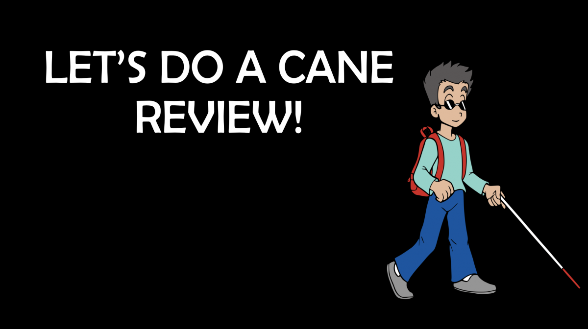 "Let's Do a Cane Review!"  with image of boy walking with a cane