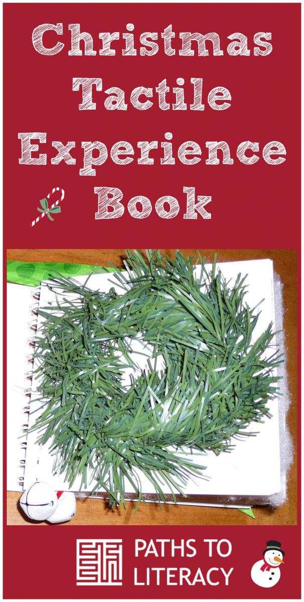Christmas tactile experience book collage