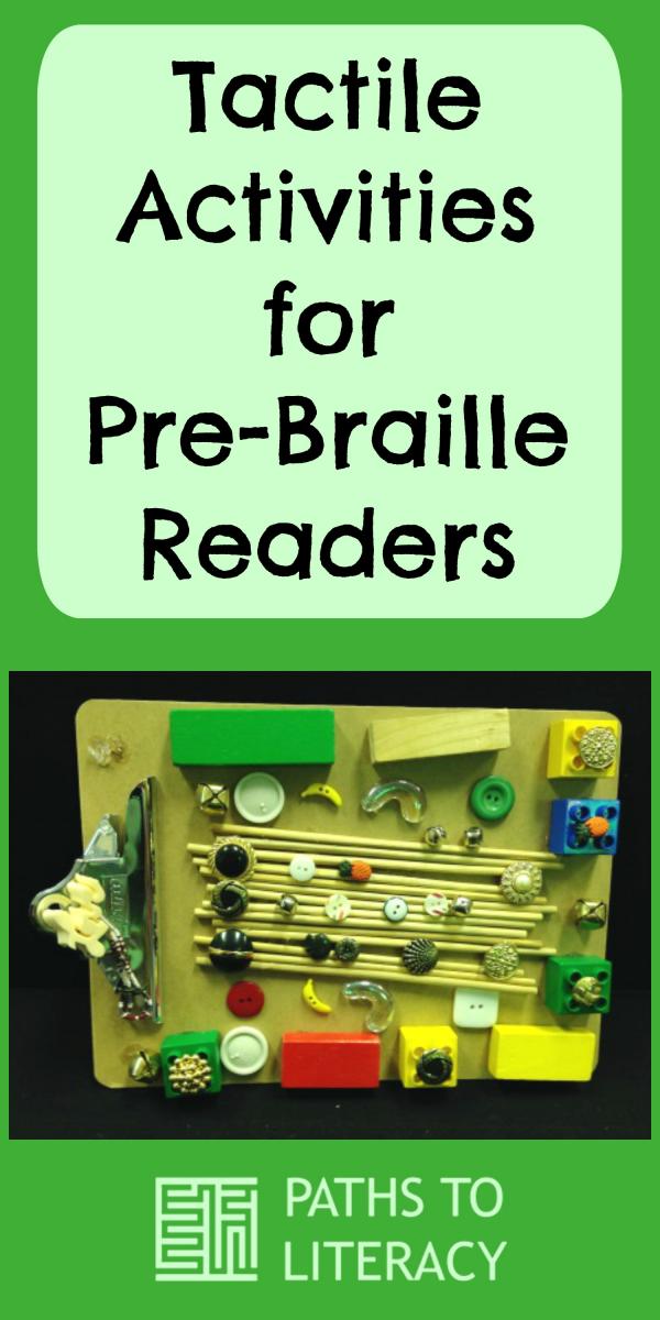 Collage of tactile activities for beginning braille readers