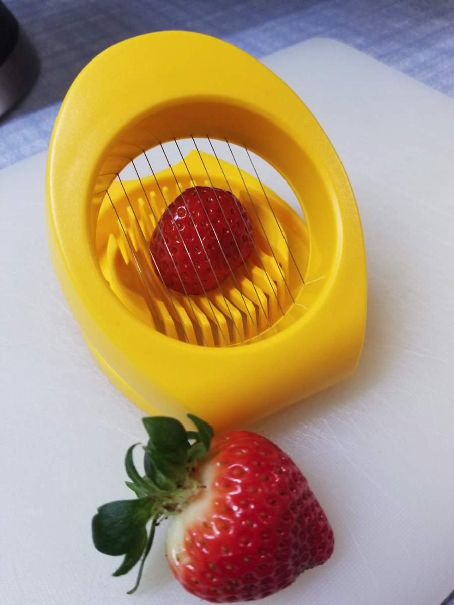 Strawberry in yellow slicer