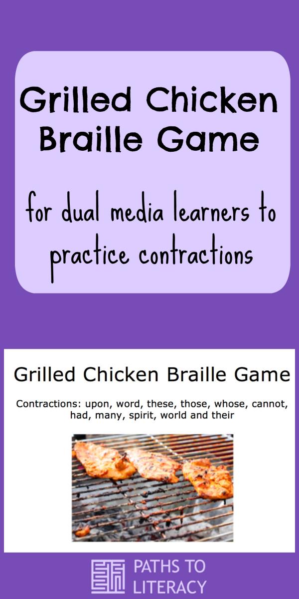 Collage of grilled chicken braille game