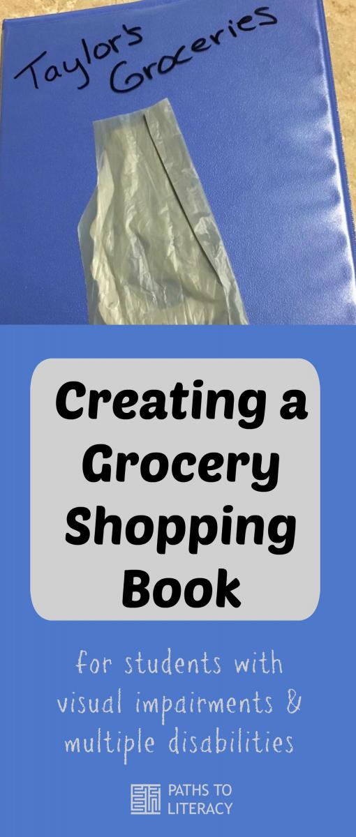 Collage of grocery shopping book