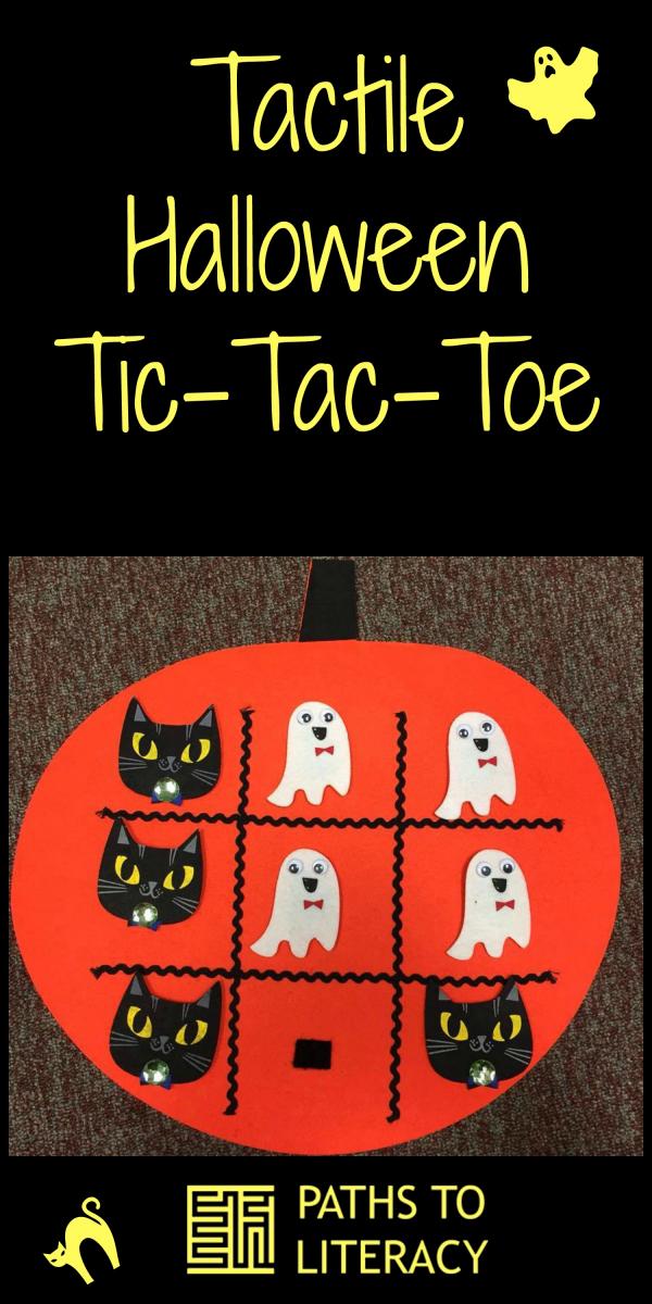 Collage for tactile Halloween tic-tac-toe game