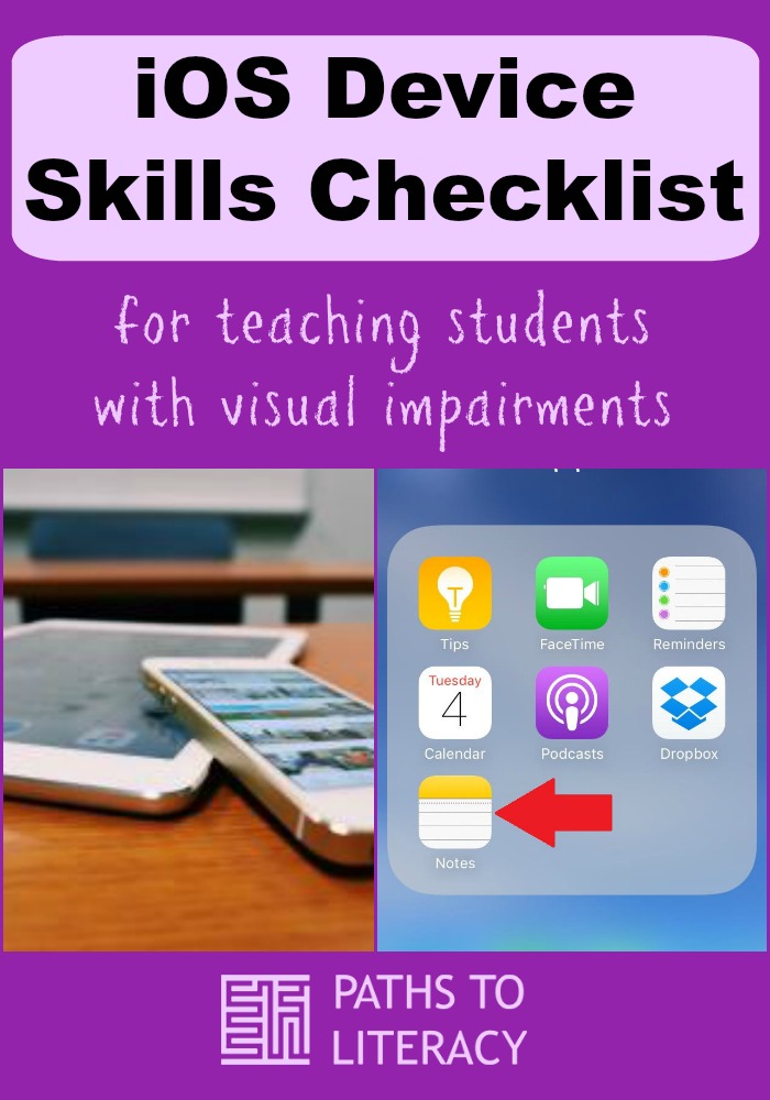 Collage of iOS device skills checklist