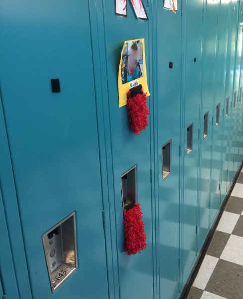 Locker with red target