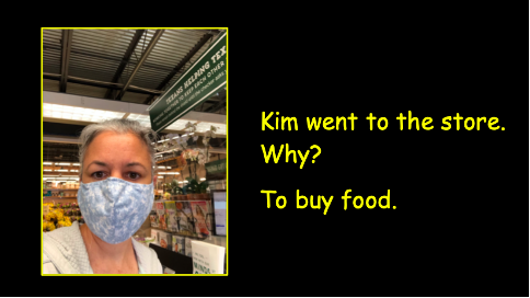 Image of woman wearing mask in grocery store