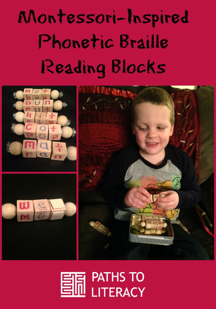 Collage for Montessori-Inspired Phonetic Braille Reading Blocks