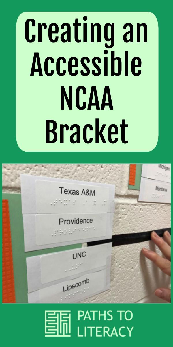 Collage for creating an accessible NCAA bracket