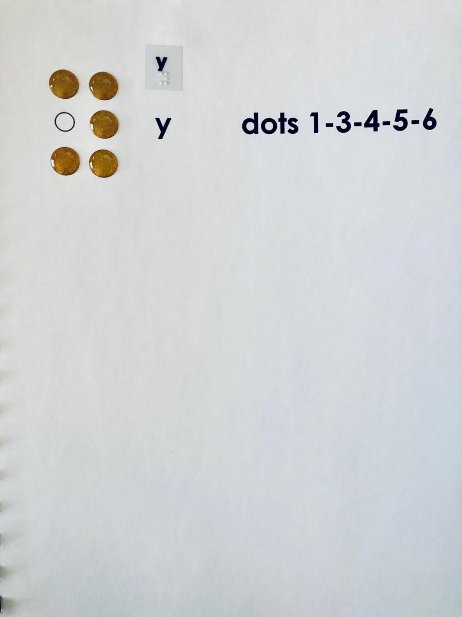 Sample page for the letter "y"