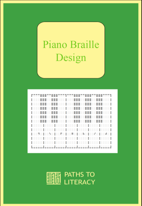 Piano braille design title with picture of the braille piano