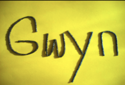 writing name "gwyn"