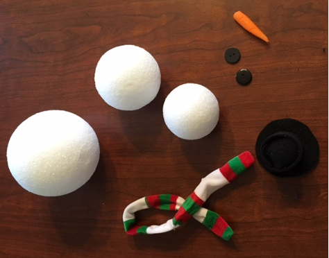 3-D snowman parts from the story kit