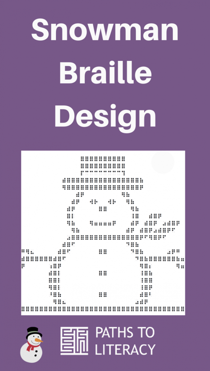 Collage of braille snowman design