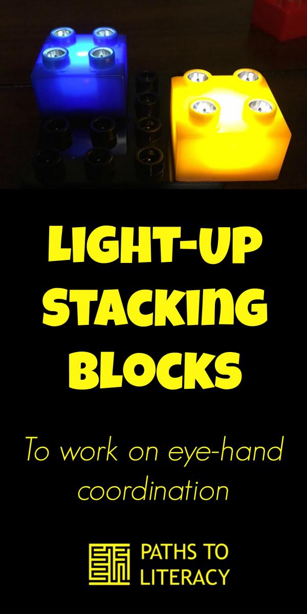 Collage of light-up stacking blocks