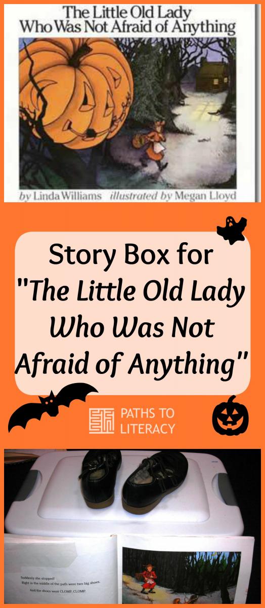 Collage of Storybox for "The Little Old Lady Who Was Not Afraid of Anything"