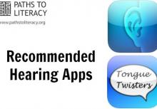 Collage of recommended hearing apps