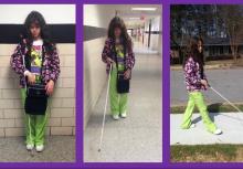 collage of girl with cane
