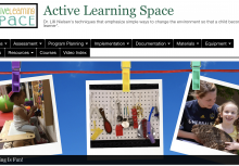 Screenshot of homepage of Active Learning Space