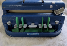 Braillewriter with green vertical separators