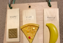 Object symbols with braille of grocery items
