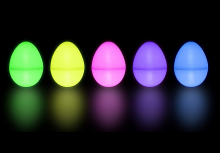 five light up plastice eggs