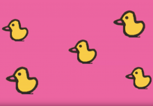 Pink background with yellow ducks