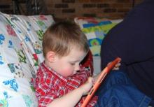Young boy using an iPad