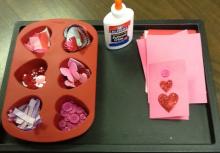 Materials for making Valentine's Day cards