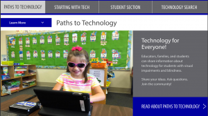 Screenshot of Paths to Technology homepage
