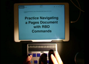 Screenshot of video of Refreshable Braille Display commands