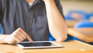 Student using an iPad