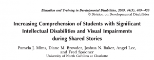 Title of Increasing Comprehension of Students with Significant Intellectual Disabilities and Visual Impairments during Shared Stories article