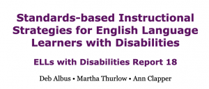 Title of Standards-based Instructional Strategies for English Language Learners with Disabilities
