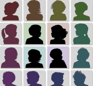 Image of colorful silhouettes of children's heads
