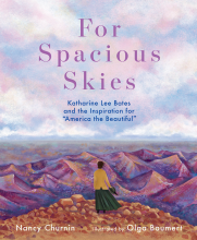 For Spacious Skies book cover with a view overlooking land and a sky