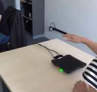 HaptiRead: Reading Braille as Mid-Air Haptic with person displaying it