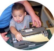 Learning how to put paper in braille writer